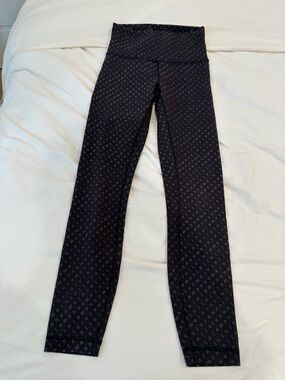 lululemon athletica Black Logo-Print Leggings